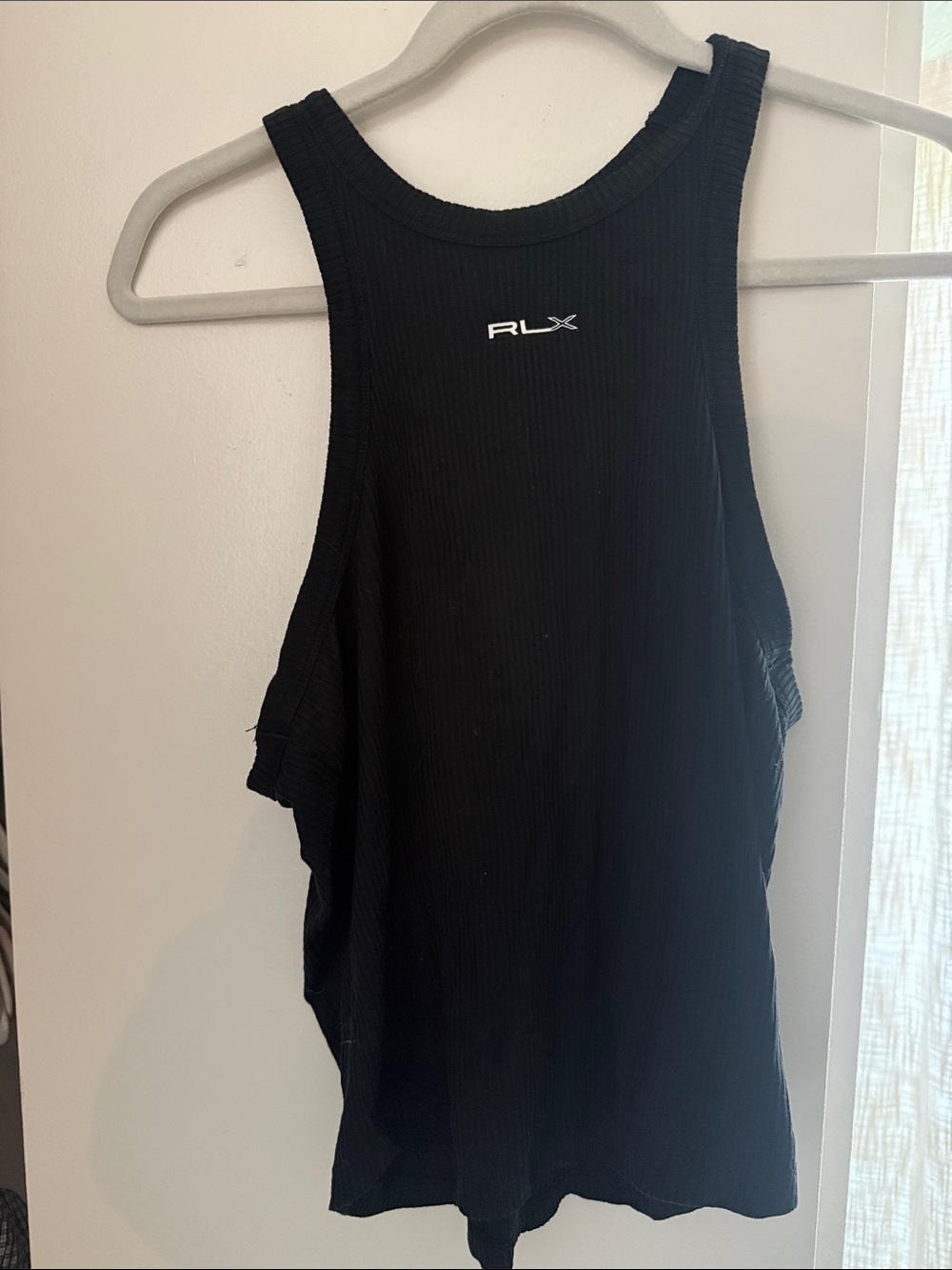 RLX Ralph Lauren Black Ribbed Racerback Tank